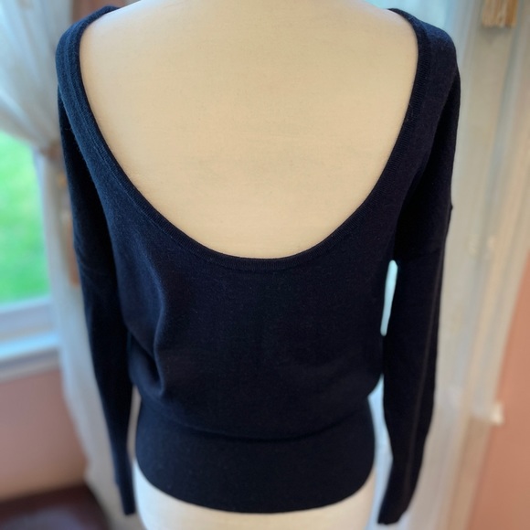 Reiss Merino Wool Off-Shoulder/Scoop back reversible sweater - Picture 2 of 9